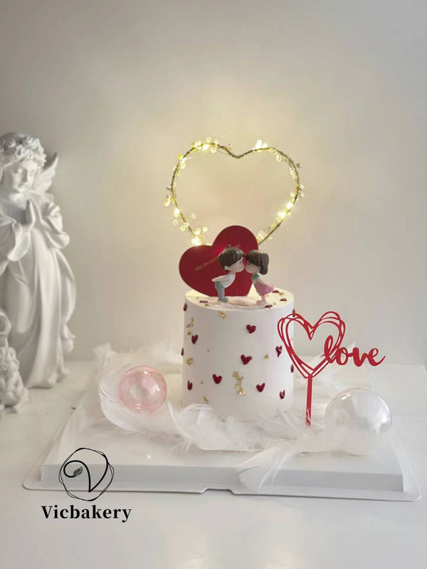 Anniversary wedding - Heart couple cake