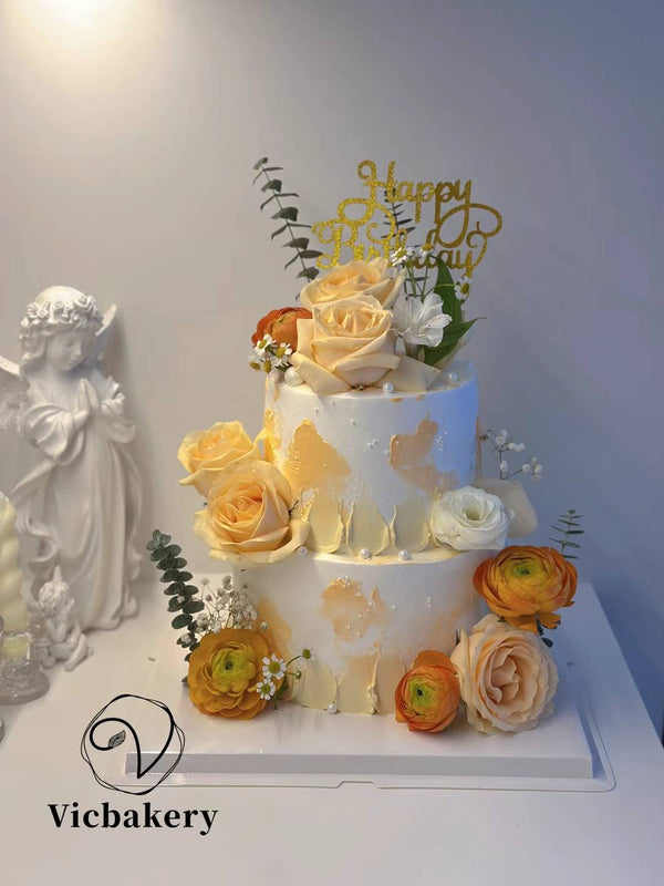 Calendula flower cake