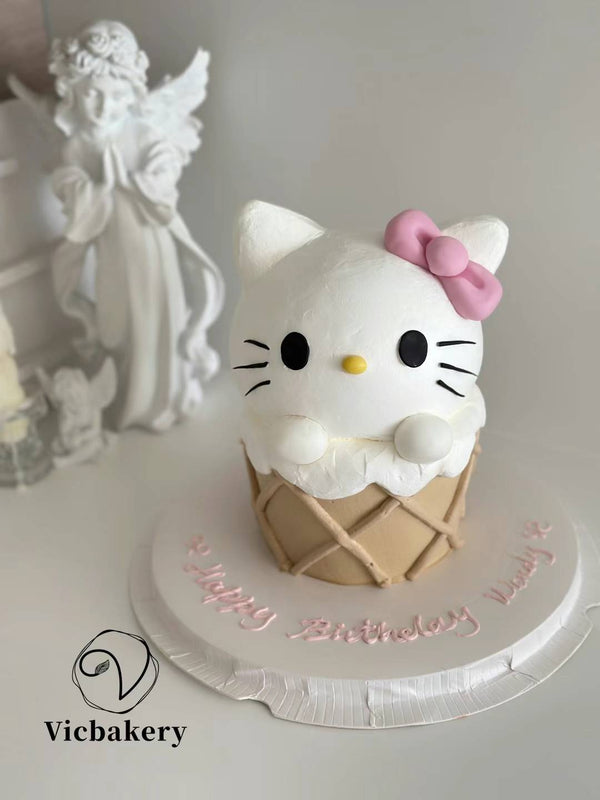3D - Ice cream hello kitty cake