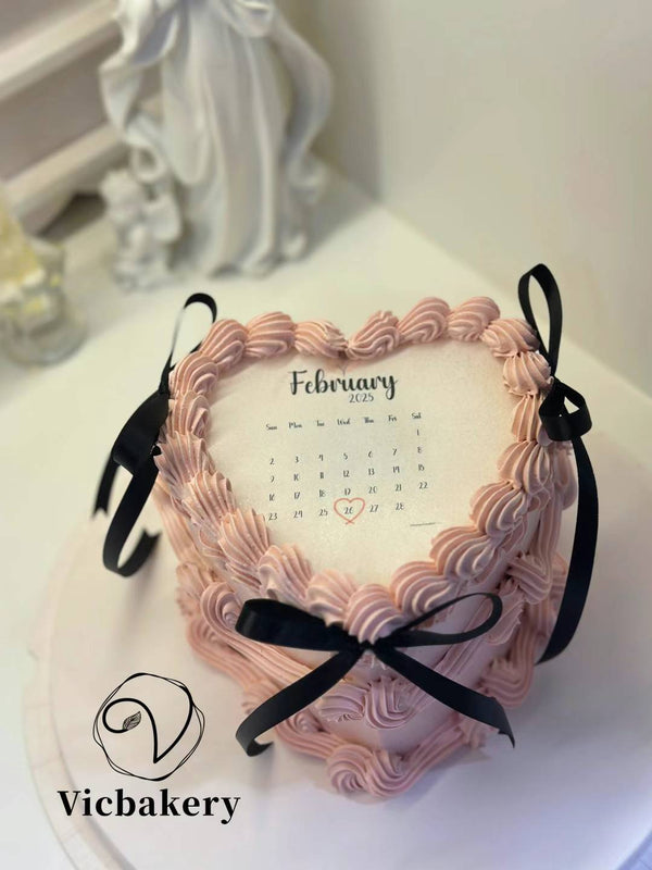 Burn away black n pink heart shape cake
