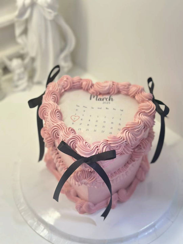 Burn away black n pink heart shape cake