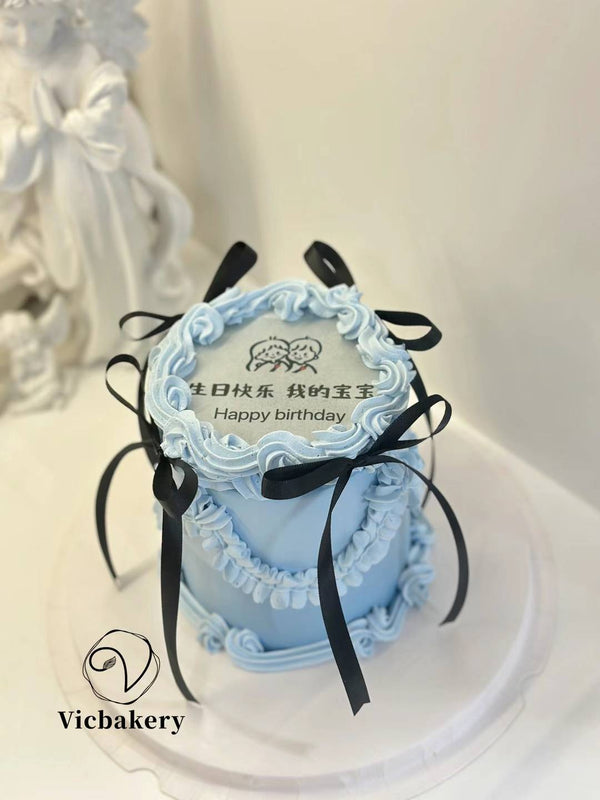 Burn away blue n black ribbon