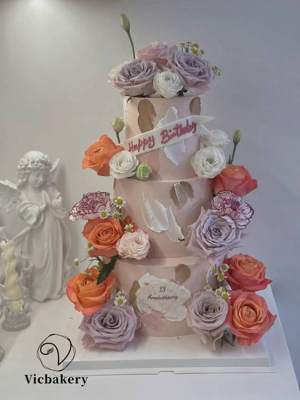 Anniversary wedding - Flower cake