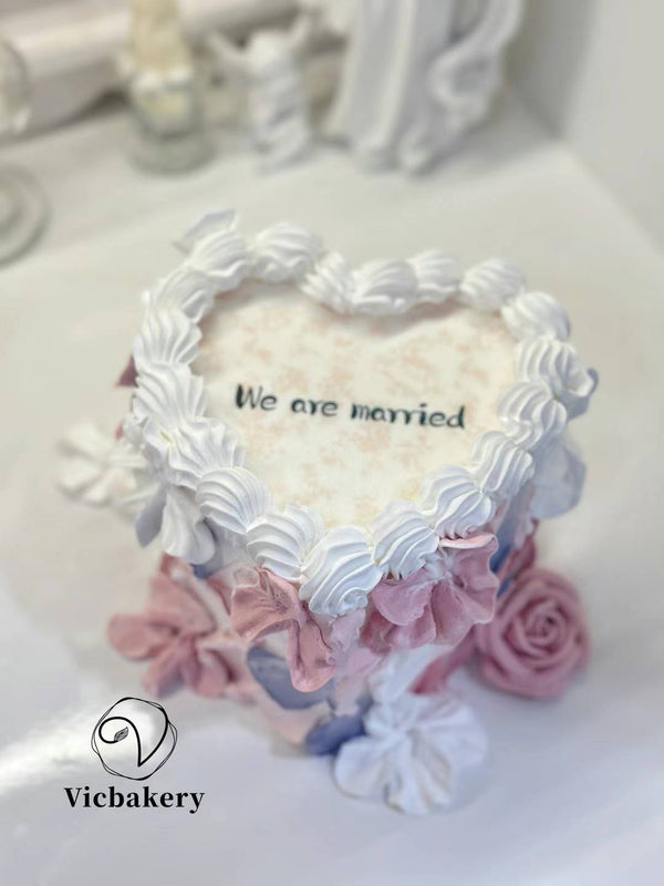Burn away pinky white heart shape