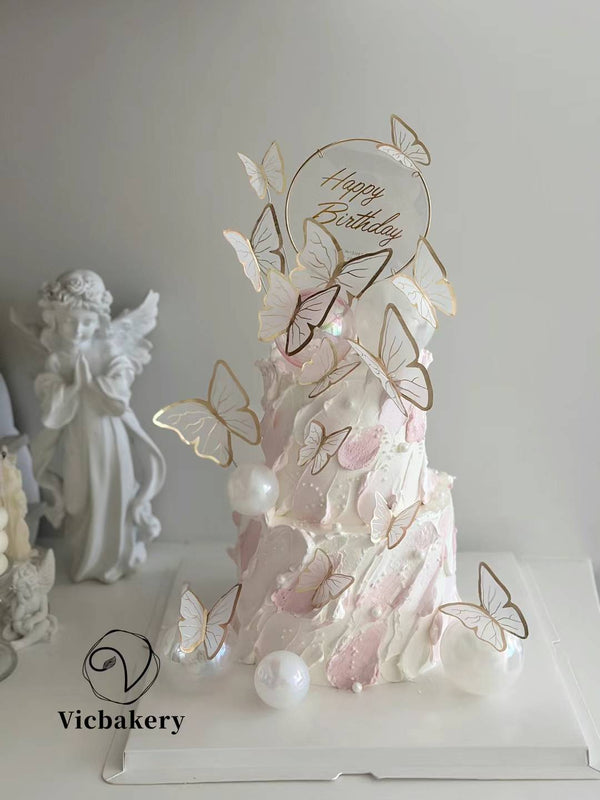 pinky butterfly cake