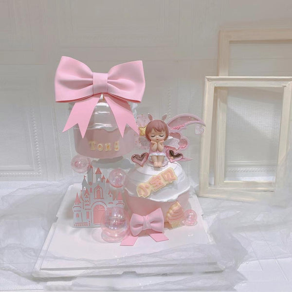 Baby 1st Birthday-Floating Pink Fondant Baby Fairy