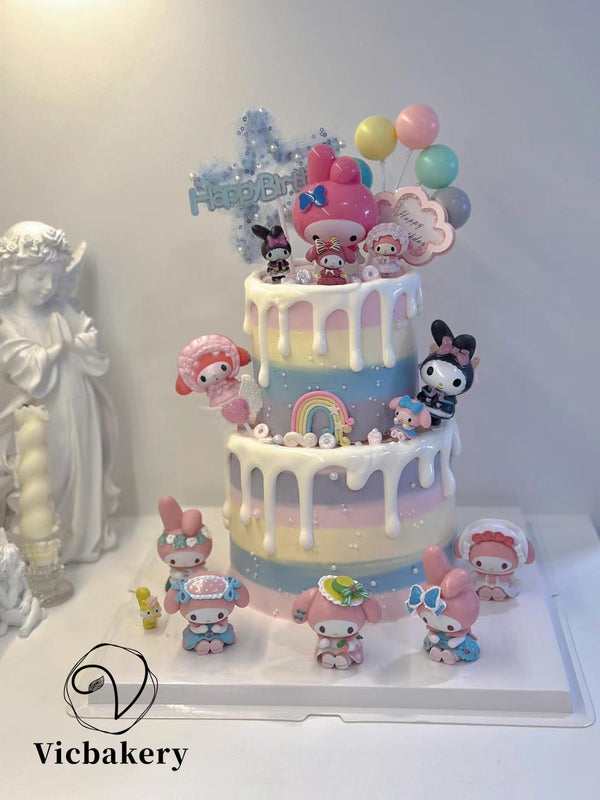 Girls' Theme Cake-Colorful Cake with dolls