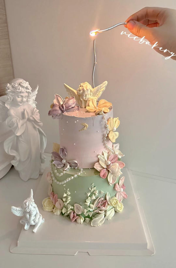 Knife painting spring dream cake
