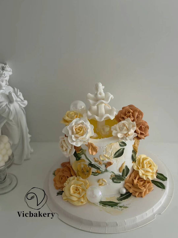 Knife painting n piping cake