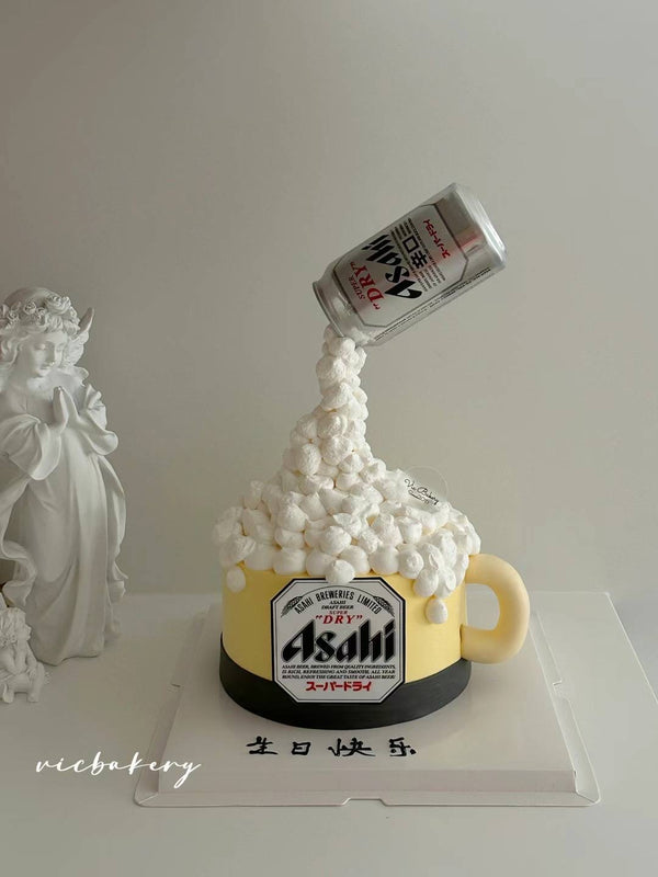 Men's Cake-3D Cup and beer pouring shaped