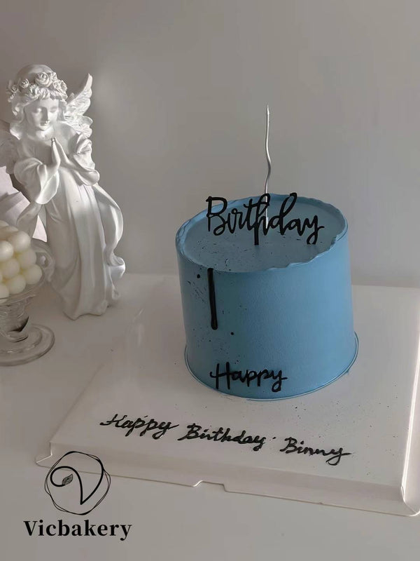 Men's Cake-blue cake with pipe