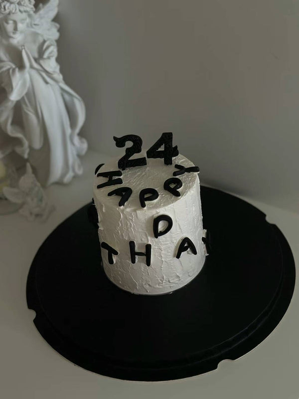 Men's Cake-white cake with black text