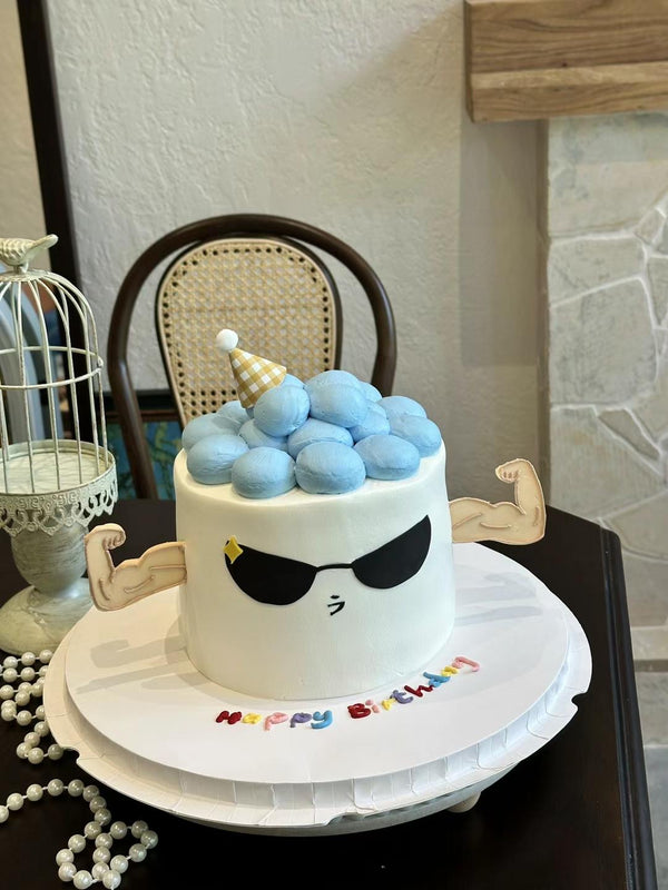 Men's Cake-with black glasses