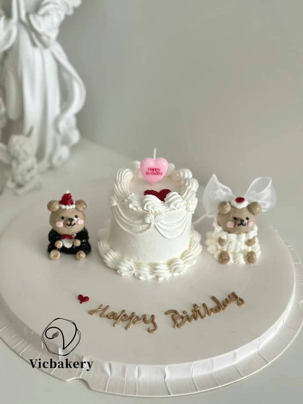 3D - Wedding teddy bear cake