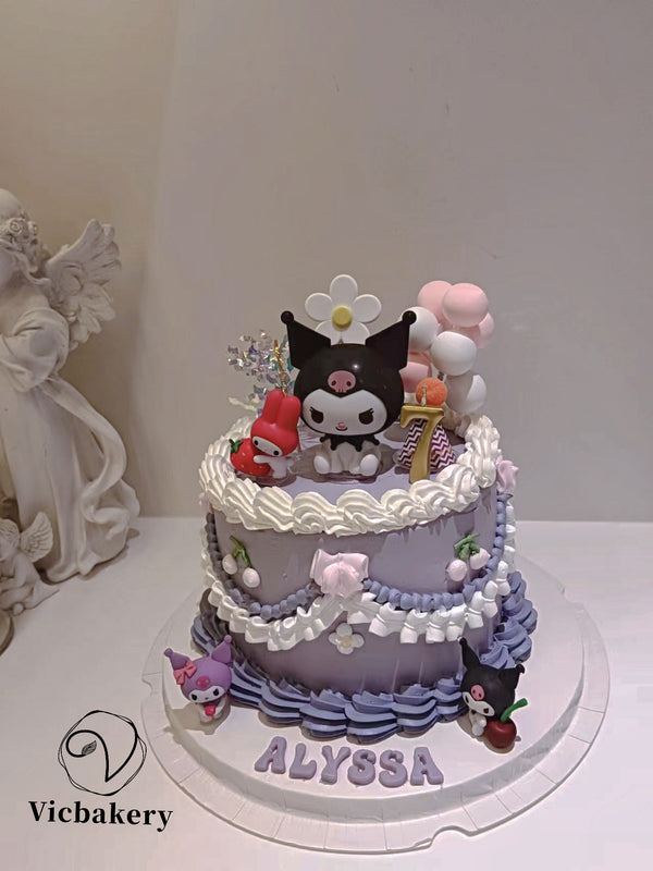 Kuromi vintage piping cake